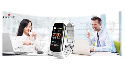 Smartband Giewont Czarny GW200-2 + Pasek Biały Smartband Giewont Czarny GW200-2 + Pasek Biały